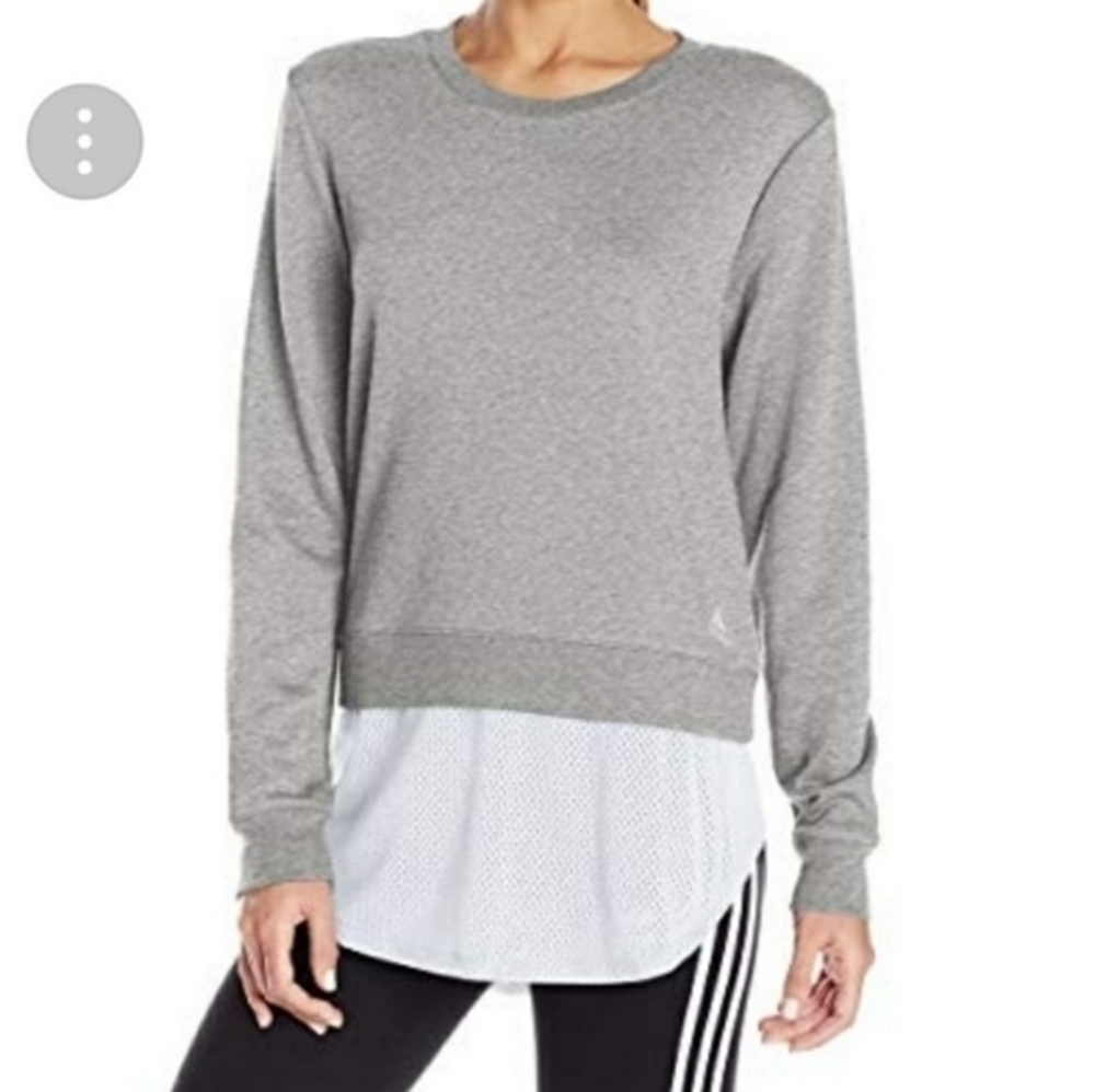 NWT Adidas Gray Layered Sweatshirt Long‎ Sleeves Medium